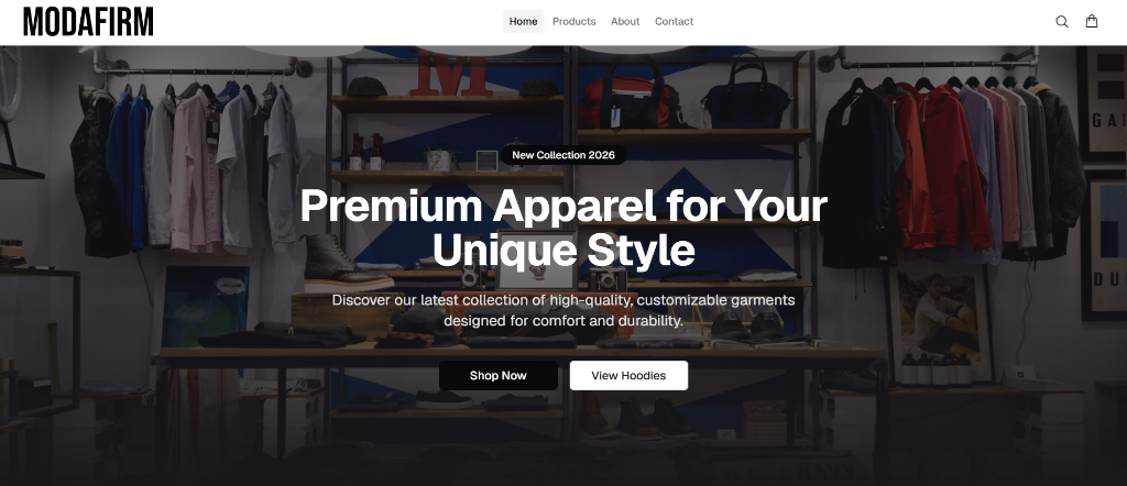 Modafirm — Custom Shopify E-Commerce Store